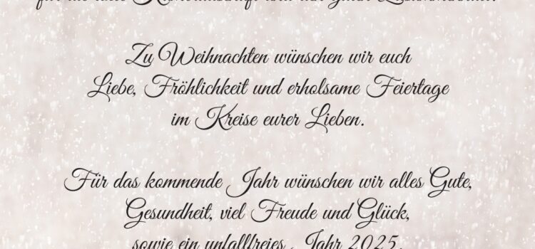 24.12.2024 Weihnachtsgrüße